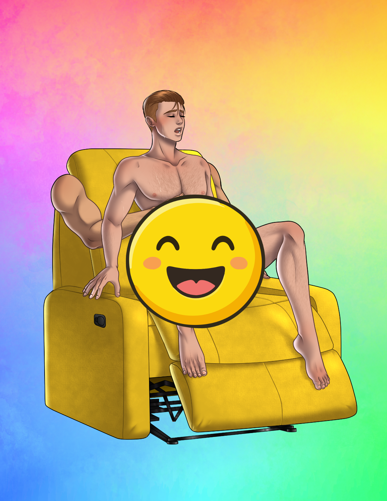 Half shifted recliner NSFW art